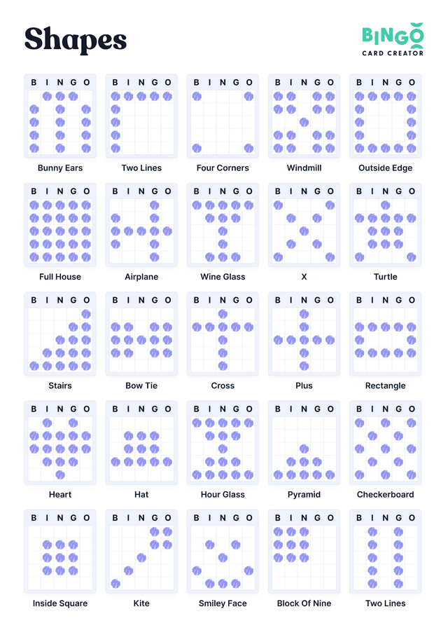 Shape Bingo Patterns