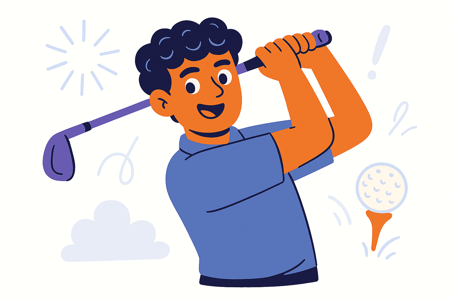 character playing golf