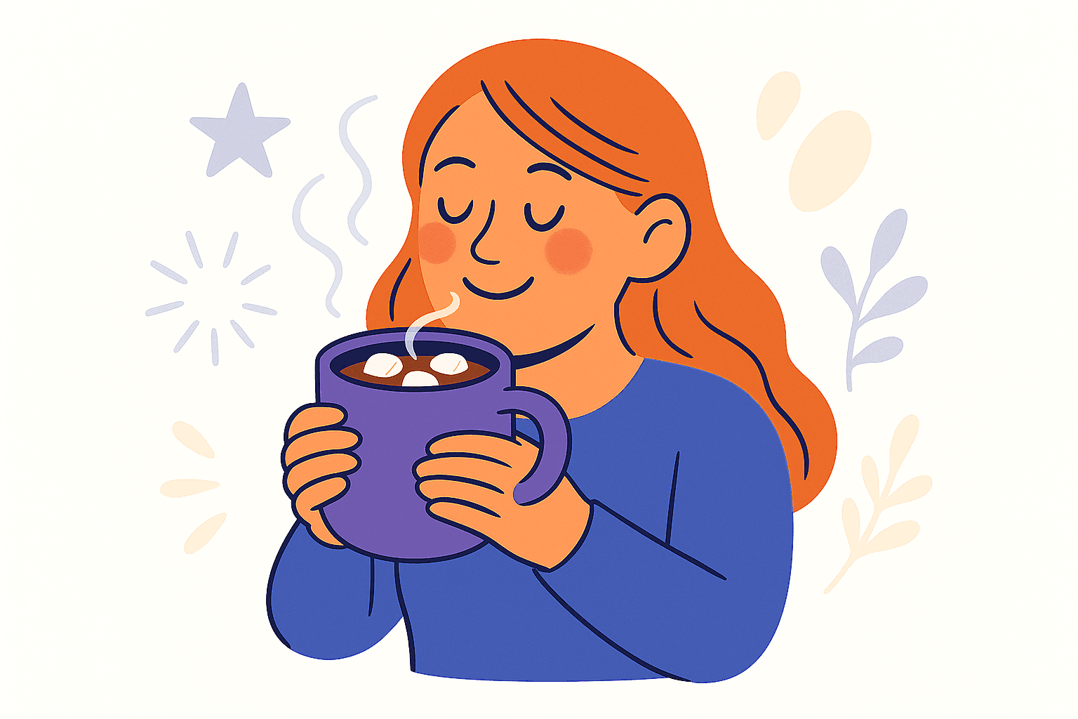 character with hot chocolate