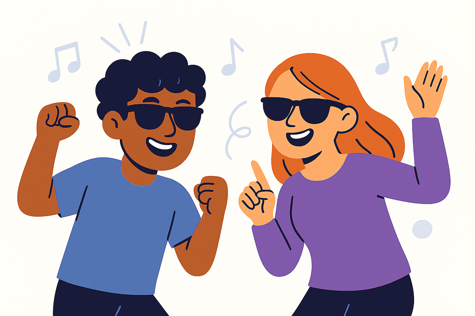 two characters dancing